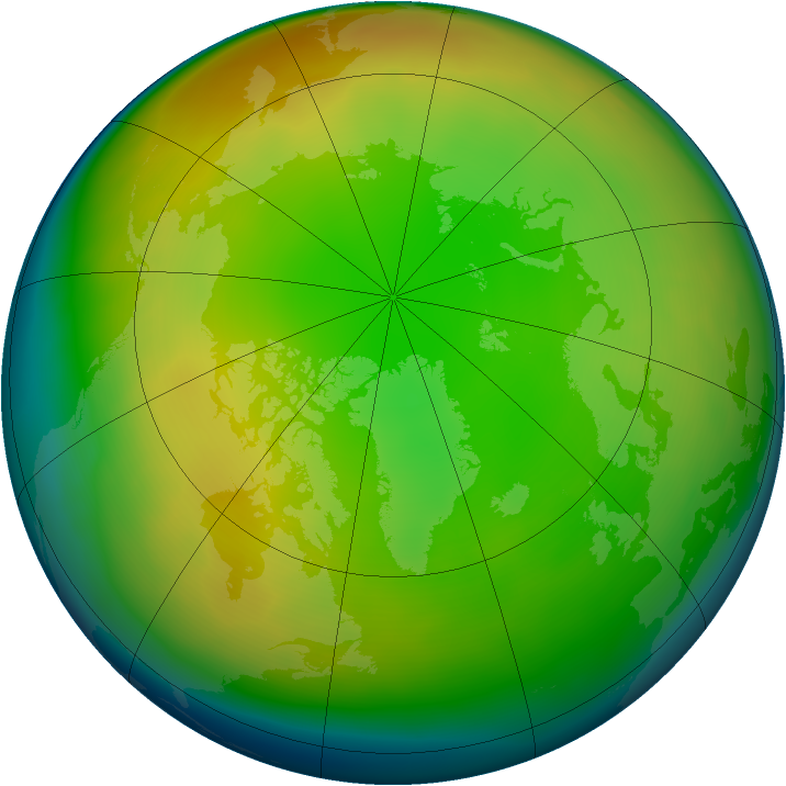 Arctic ozone map for January 2011